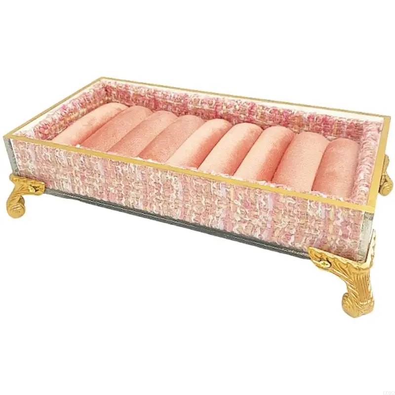 

CORD Stylish Textile Acrylic Ring Holder Organiser Secure Storage For Small Accessories Exhibition