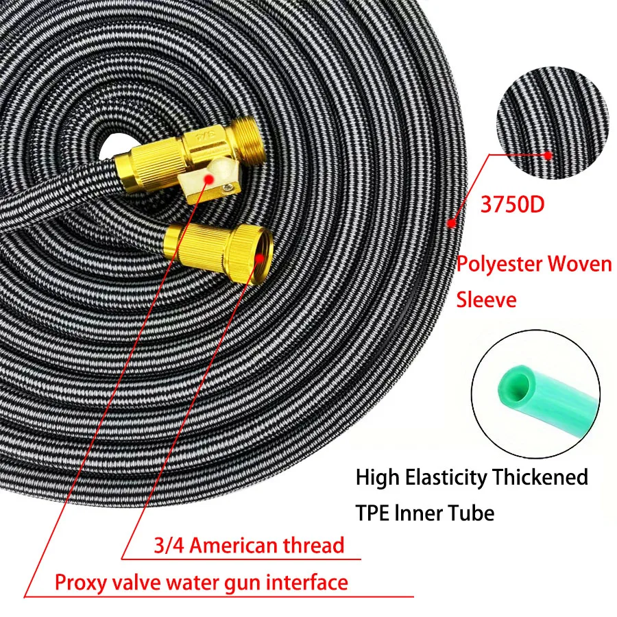 High Quality Expandable Garden Hose with Flexible High Pressure Nozzle Spray Cleaning Gun for Car Washing Durable Outdoor Water