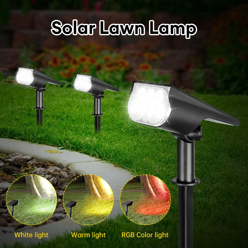 

1Pcs Solar Powered 7LED Lamp Adjustable Solar Spotlight Courtyard Lawn Lighting Light IP65 Waterproof Landscape Spotlight Light