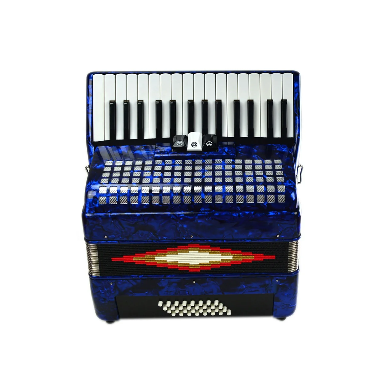 High Quality Cheap 30 Keys 32 Bass 3 Registers Student Blue Celluloid Piano Keyboard Accordion Diatonic Chromatic