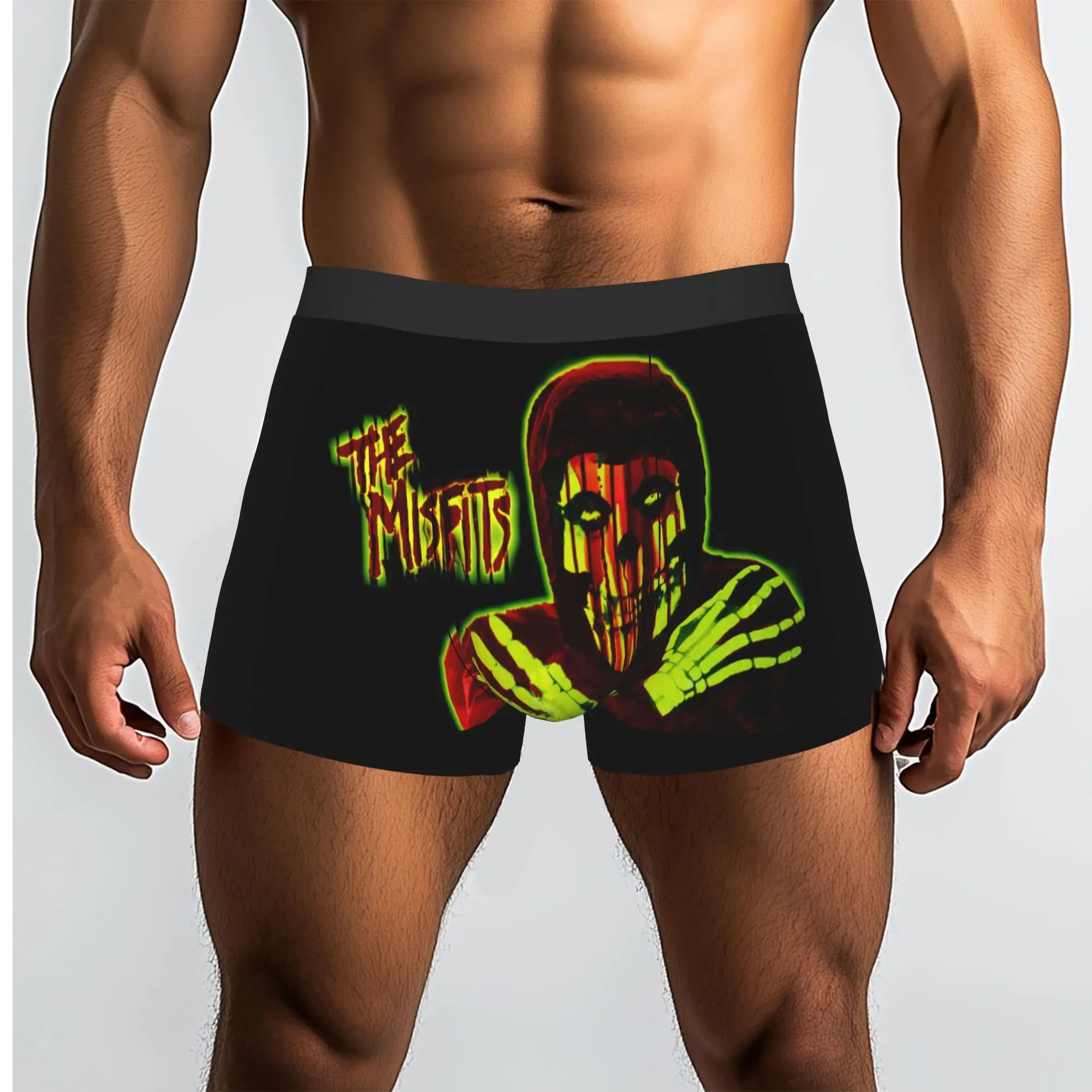 Custom Rock Punk Band Misfits Skull Face Underwear Men Stretch Heavy Metal Boxer Briefs Shorts Panties Soft Underpants For Homme