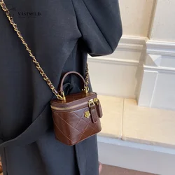 Small  Shoulder Bucket Bag For Women Classic Mini Clutches Female Small Square Bag Crossbody Metal Chain Handbag