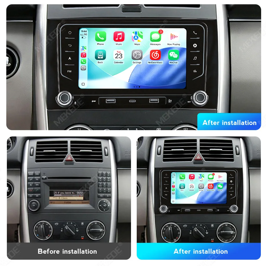 New Car Radio For Benz B200 Sprinter W906 W639 AB Class W169 W245 Wireless Carplay Android Auto Multimedia Player FM RDS Radio