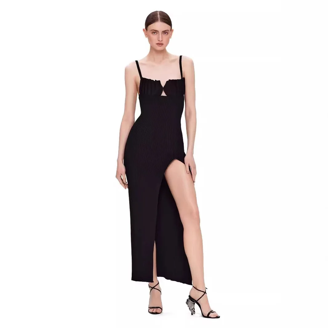 عبر الحدود جديد Sle سليم صالح Strapl التفاف الدكتور مثير بال سبليت محبوك الصيف الدكتور البوليستر Thiened منتصف الخصر