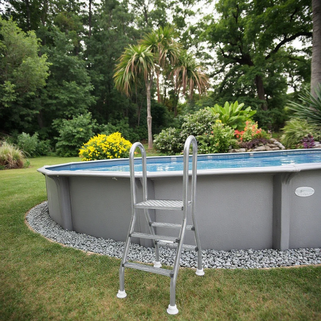 2026 Escalera De Piscina سلم أمان لحمام السباحة مزدوج الجانب #3