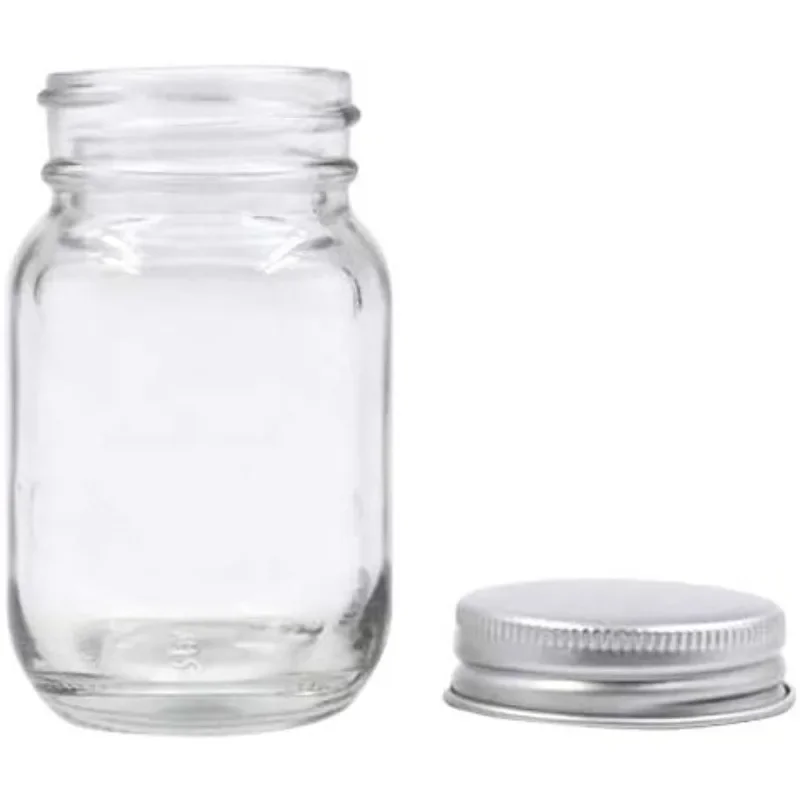 2oz Mason Jar with Silver Lid for Honey Jam Spice Pack of 24 Sets