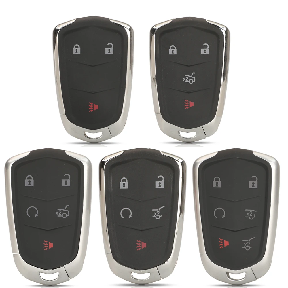 

jingyuqin 3/ 4/ 5/ 6 Buttons Smart Keyless Entry Remote Car Key Case Shell For Cadillac XTS CTS CT6 ATS SRX Escalade ESV Fob