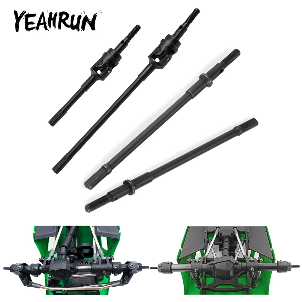 YEAHRUN Steel Front Rear Axle CVD Drive Shaft for Axial SCX10 PRO AXI03028 1/10 RC Crawler Car Model Upgrade Parts