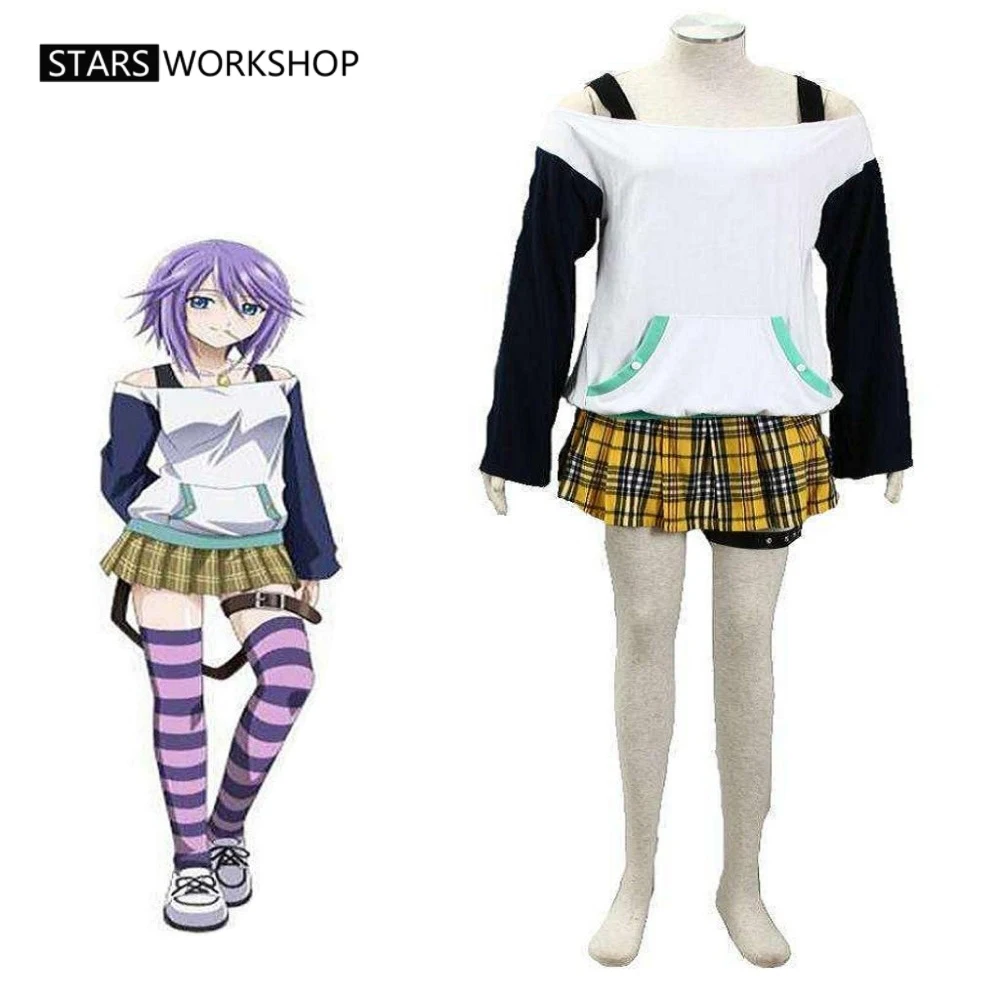 

Anime Rosario to Vampire Shirayuki Mizore Cosplay Costume Women Top Skirt Uniform Halloween Carnival Party Suit