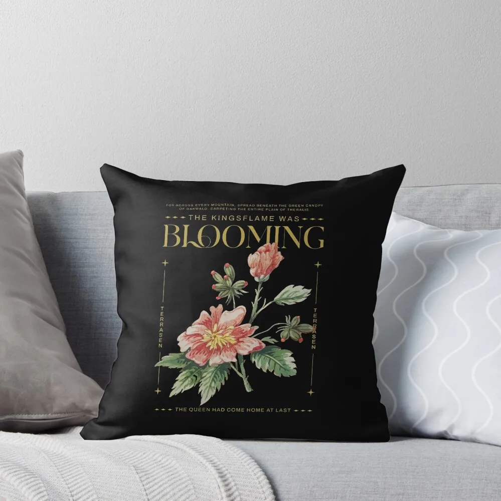 

Throne Of Glass The Kingsflame Was Blooming Throw Pillow Decorative Sofa Cushions Custom Cushion pillow