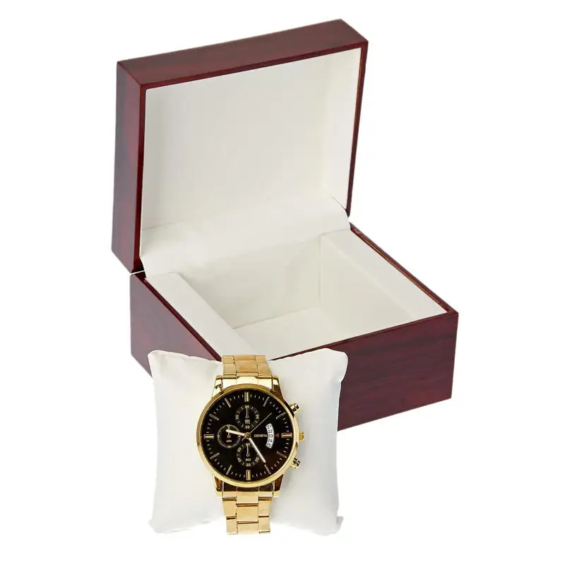 1pc High and Wooden Single Watch Gift Box With Pillow, Wood Wrist Watch Storage Box For Christmas, Birthdays And Anniversary