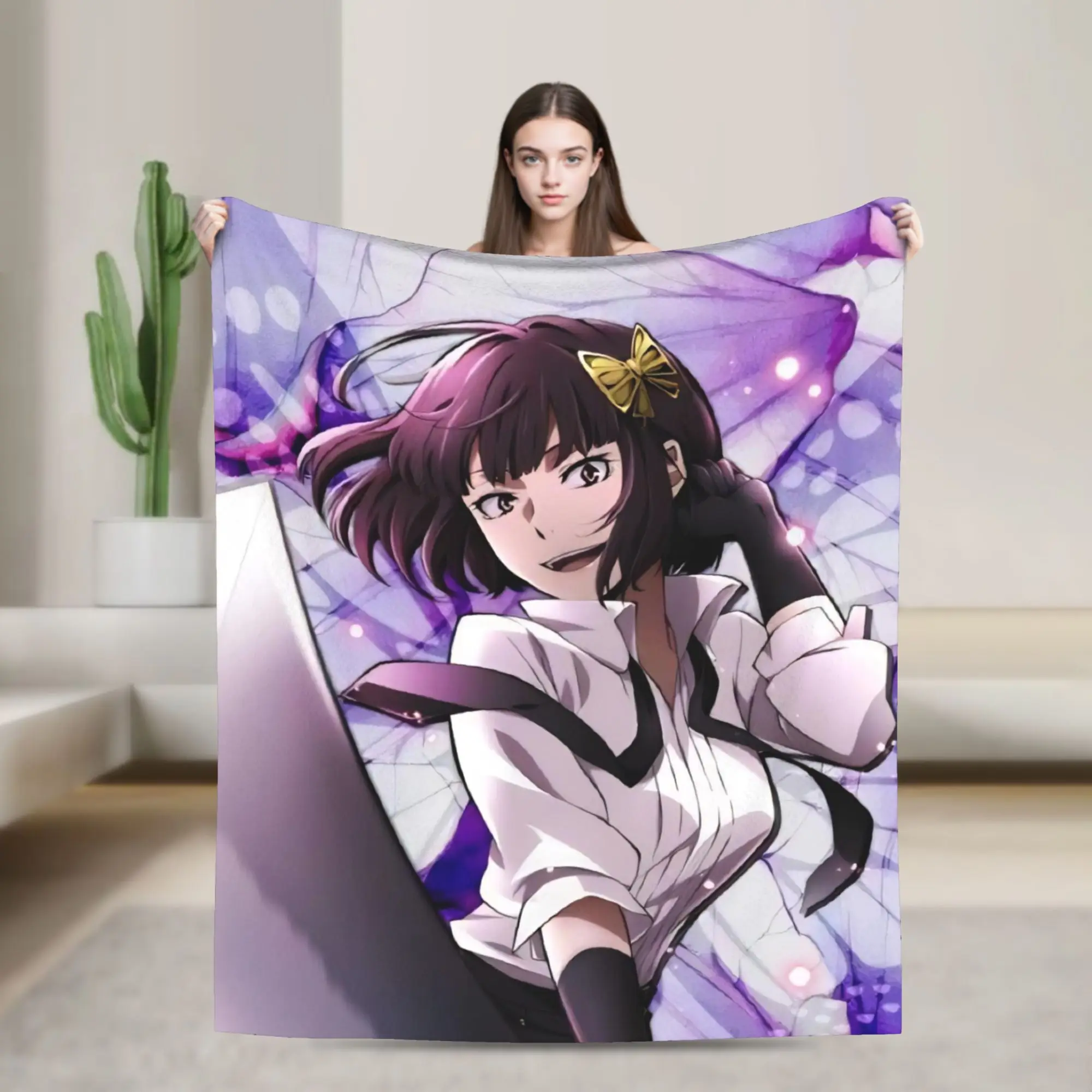 Anime Bungo Stray Dogs Blanket Fleece  Winter  Multi-function Lightweight Throw Blanket for Home Office Bedspreads