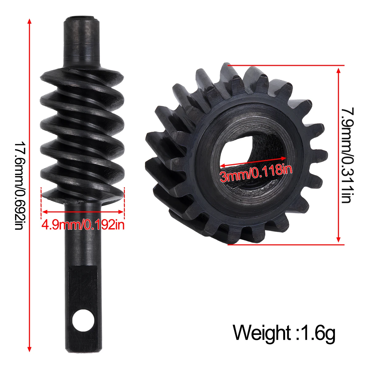 Axle Gear Overdrive Worm Differential Axle 2/12T  2/13T 2/14T 2/16T 2/18T for AXIAL 1/30 SCX30 Metal Upgrade Parts Rc Car Truck