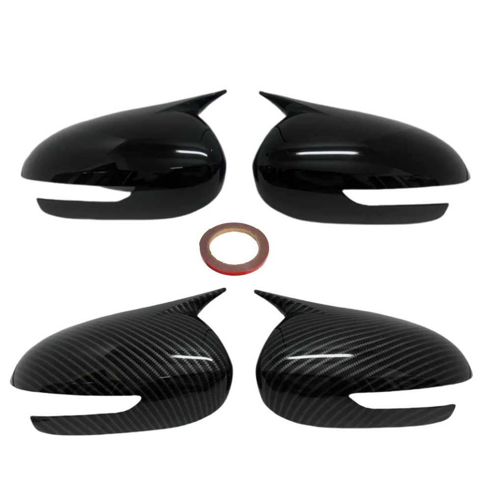 Pair Car Side Wing Rearview Mirror Cover For Kia Sportage KX5 2016 2017 2018 2019 OX Horn Mirror Caps Glossy Black/Carbon Fiber