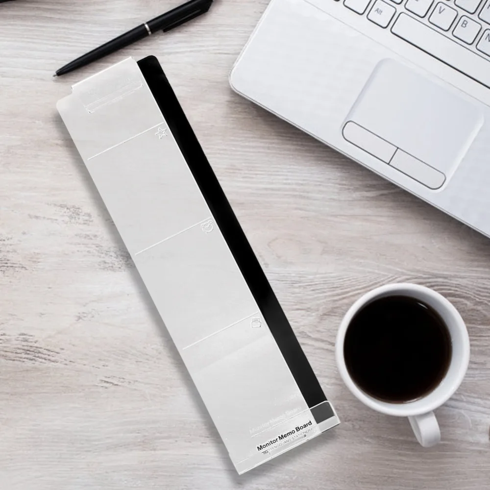 Portable Acrylic Monitor Memo Board Transparent 30x8cm Acrylic Message Board Computer Side Panel Board For Office Desktop