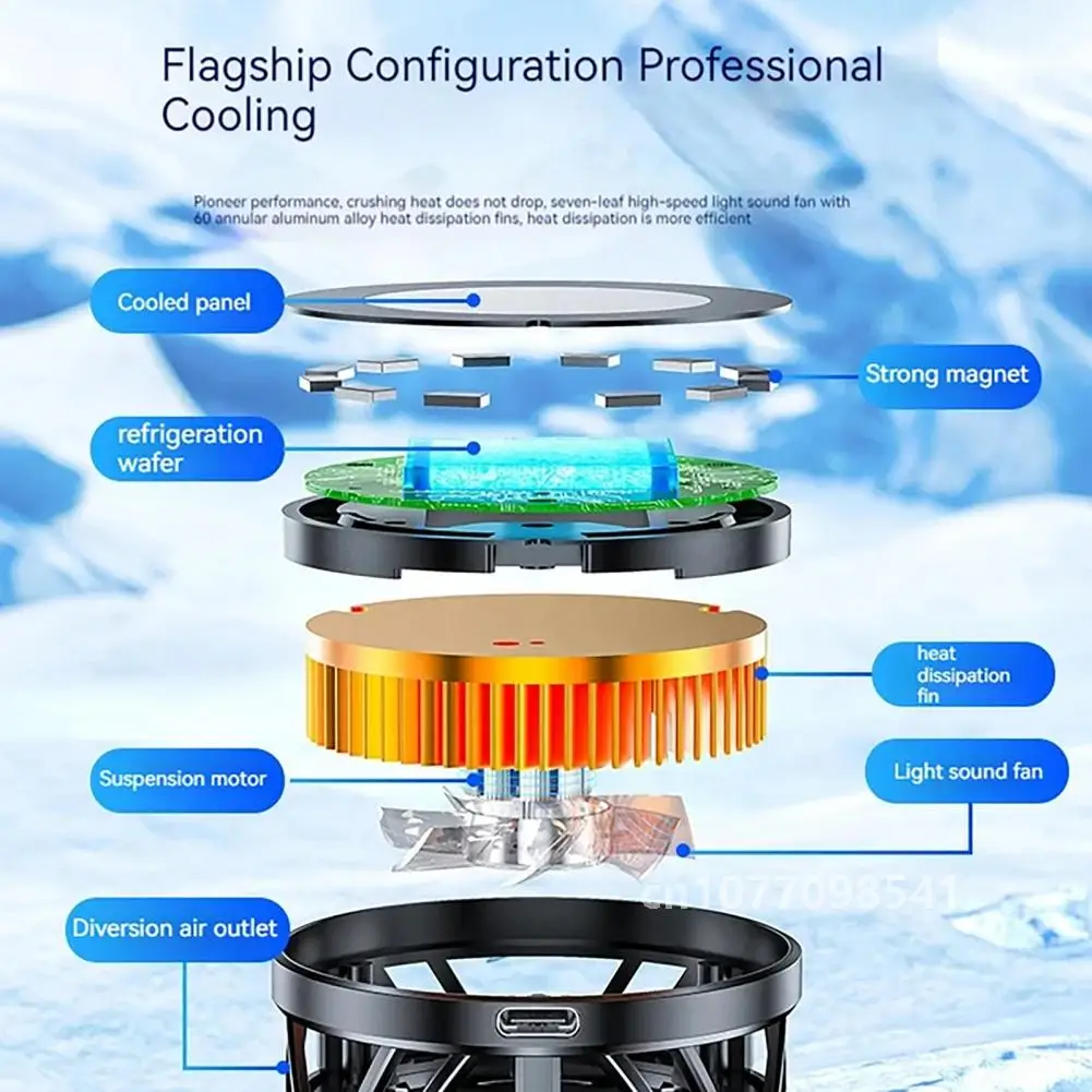 GT31 Magnetischer Telefonkühler, tragbarer Telefon-Halbleiter-Kühler, schnelle Kühlung, Telefonkühler, mobiler Gaming-Streaming-Telefonventilator