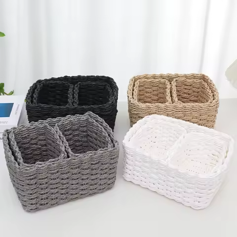 Rattan Baskets Wicker Basket Bathroom Laundry Basket Woven Straw Storage Basket Cloth Sundries Organizer Wardrobe Container Case - AliExpress 15