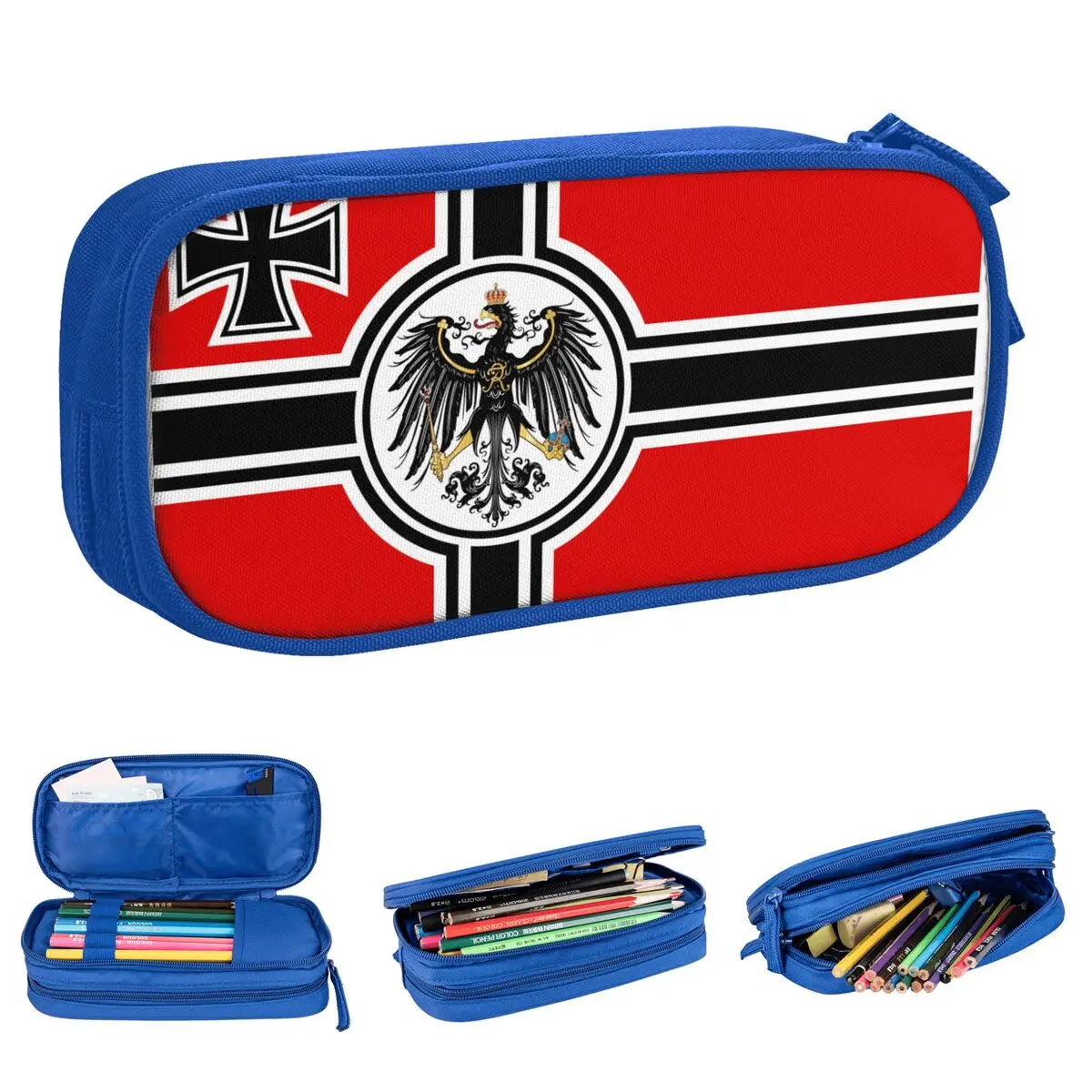 German DK Reich Empire Of Flag Pencil Cases Germany Proud Pencilcases Pen Holder for Student Large Storage Bags Gift Accessories