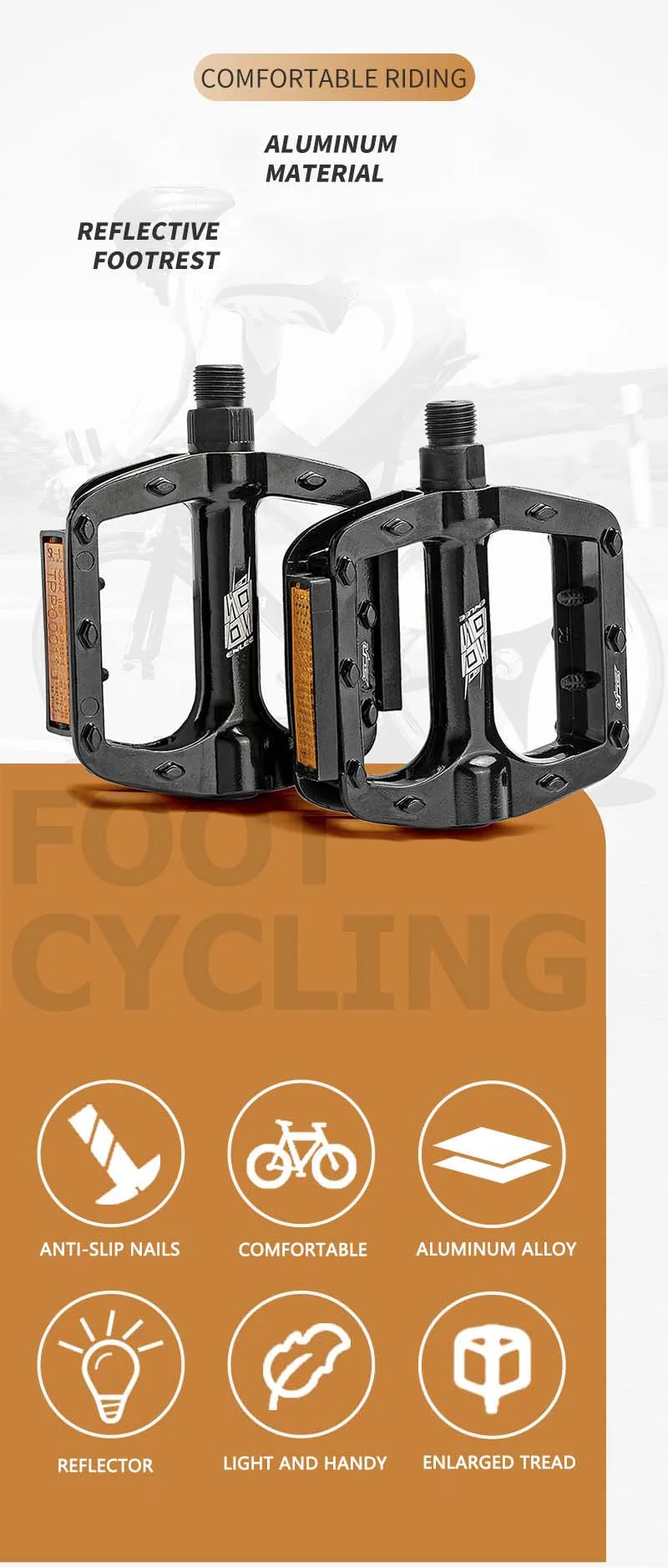 Enlee Fahrrad pedale 3 Lager ultraleichte rutsch feste cnc bmx mtb Rennrad du Pedal Radfahren versiegelte Lager Fahrrad pedale – Detail 1