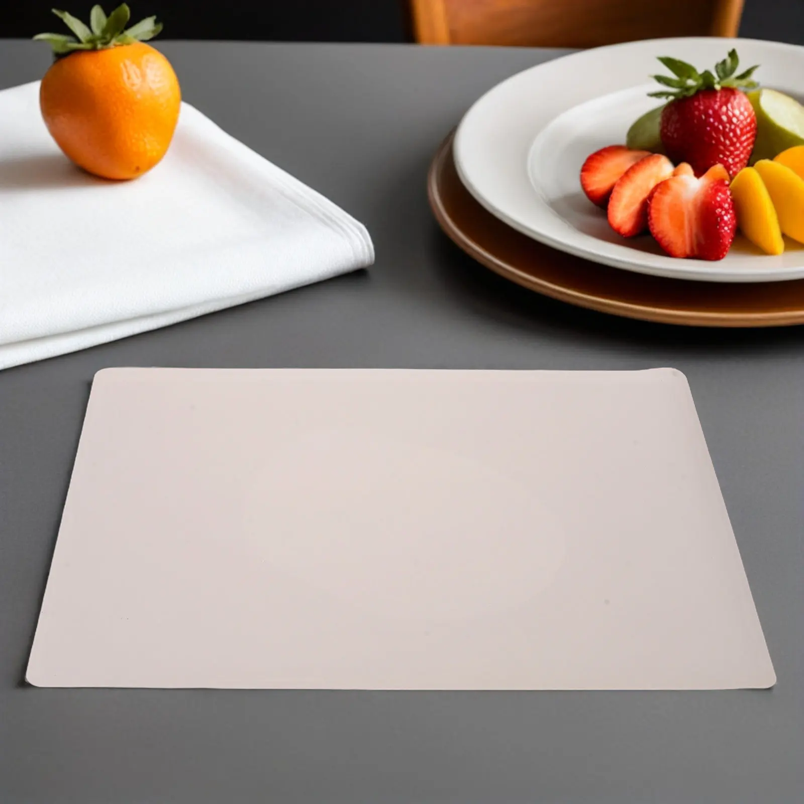 2Pcs Silicone Heat Resistant Placemat Non Slip Dining Table Pad for Elderly Safety Waterproof Insulated Table Mat Heat