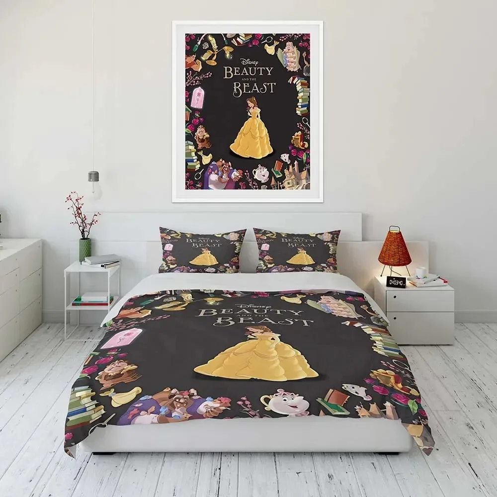 

Beauty and the Beast duvet cover pillowcase disney home bedding set boy girls room bedroom duvet cover gift double bed queen