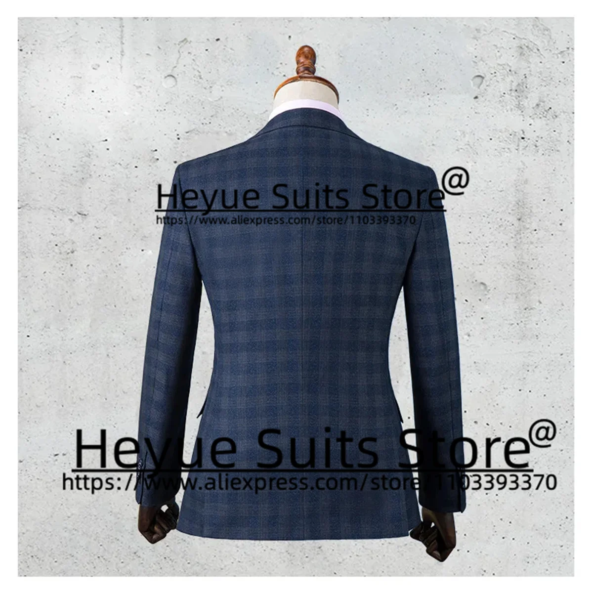 High-End Bule Heren Pakken Slim Fit Business Gekerfde Revers Bruidegom Formele Smoking 3 Stuks Sets Elegante Mannelijke Blazer Vestido De Novia