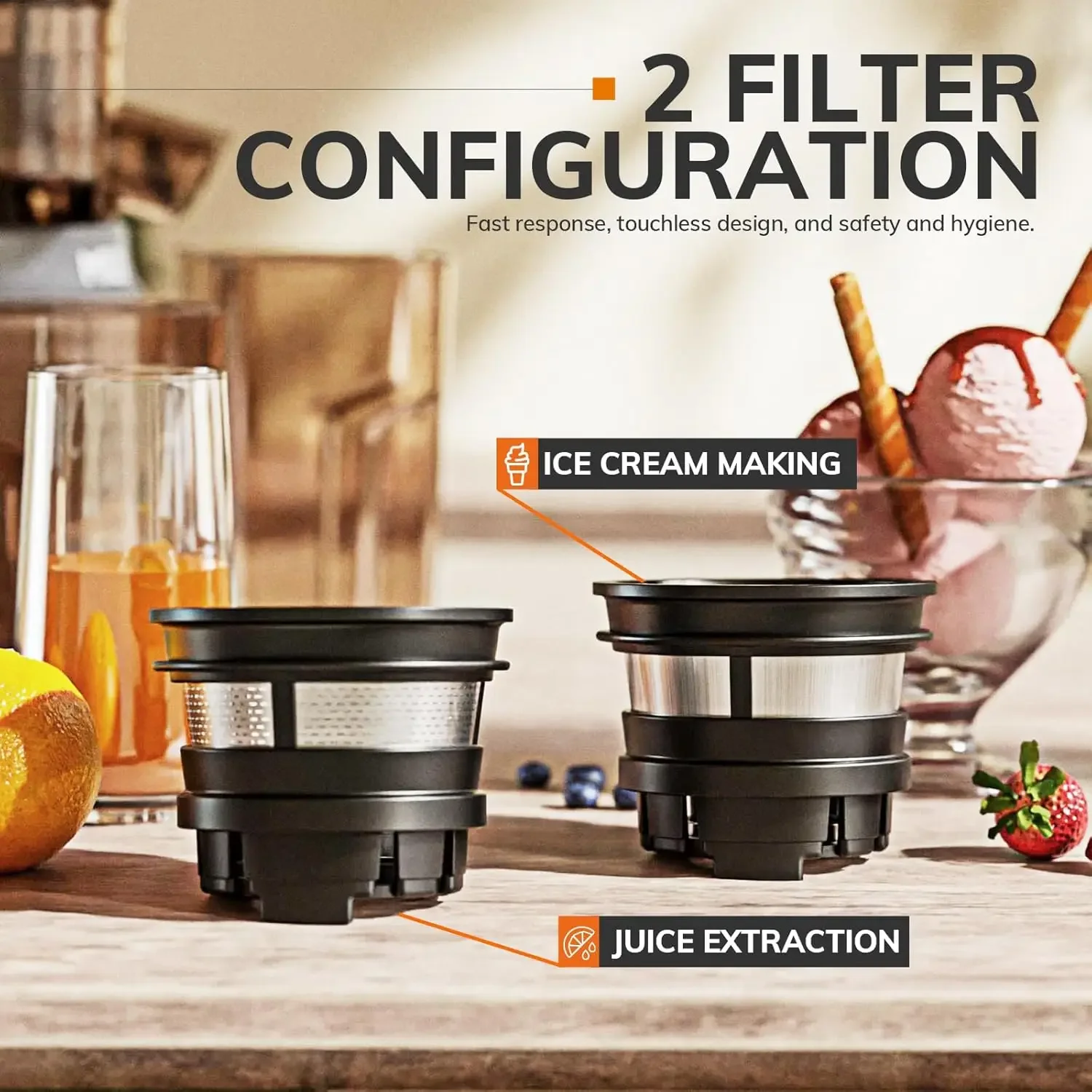 Efficient Slow Masticating Juicer Machines for Cold Pressing - Wide Chute, Easy to Clean, Perfect for Celery, Fruit, and Vegetab