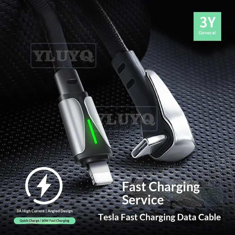 For TESLA MODEL Y 3 mobile phone charging cable car data cable Apple Android typec fast charging accessories Juniper Model Y