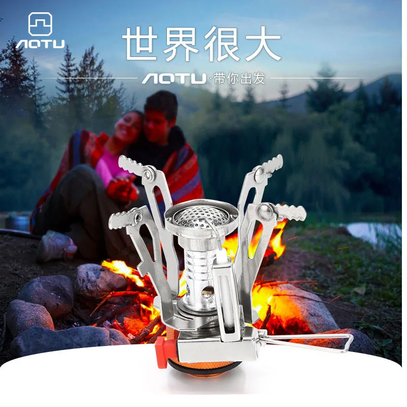Outdoor Portable Mini Gas Stove Adjustable Valve Stove Folding Tourist Burner Furnace Picnic Survival Equipment Camping Tools