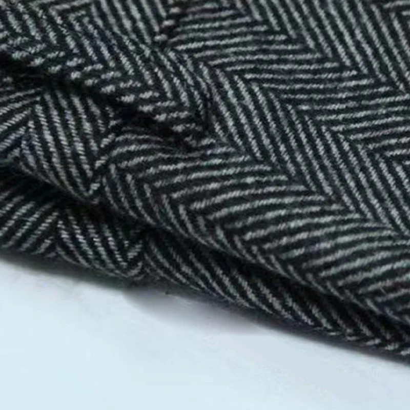 Autumn New Warm Wool Herringbone Casual Trousers British Retro Woolen Loose Straight Pants for Men