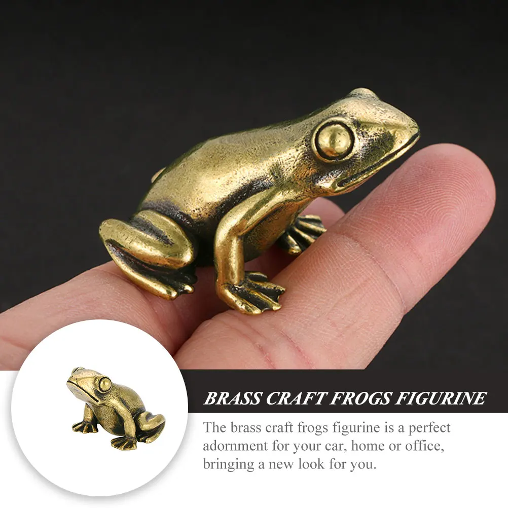 

Retro Frog Statue Home Office Decoration Golden Brass Animal Vintage Frogs Adornment Desktop Craft Decor Small Brass Frogs