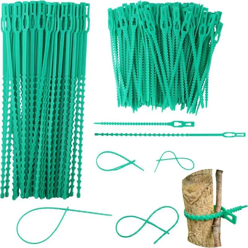 Adjustable Nylon Locking Garden Plant Fasteners Reusable Ties for Home Yard Vine Tree Shrub Fixing Support