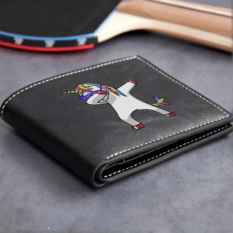 Dancing Unicorn PU Leather Wallet for Men Lightweight Durable Business Style Compact Design Premium Finish