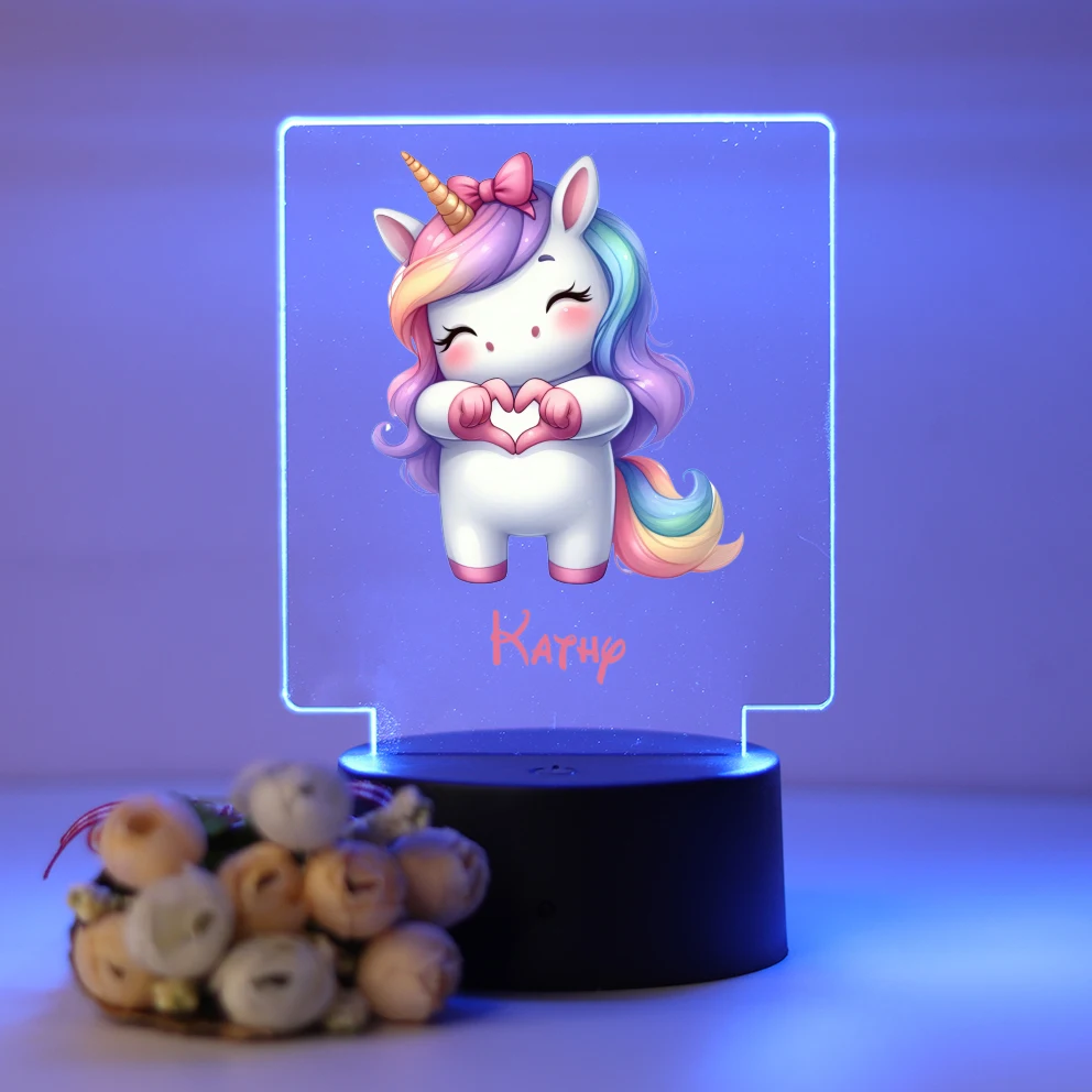 Personalized Custom Unicorn DIY  Bedroom Night Lights Mange Avatar Room Decor Gift Birthday Party Decor