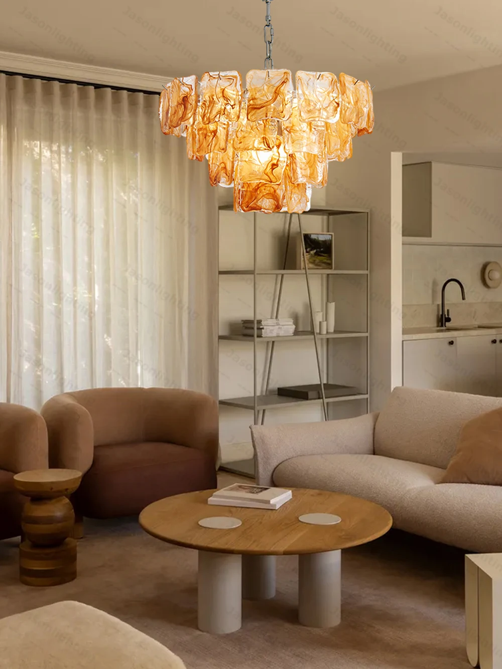 Blue Eyes Glass Collection Dimmable LED Chandelier