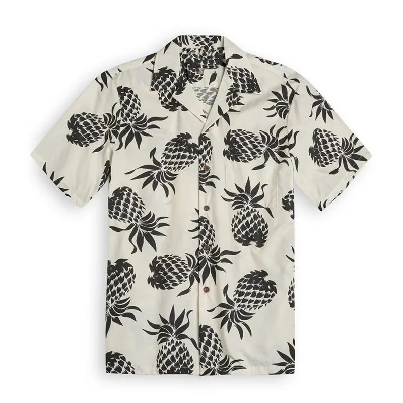 Summer Tropical Coconut Tree Printed Breathable Hawaiian Shirts Men Short Sleeve Button down Vacation Loose Top Plus Size Shirts