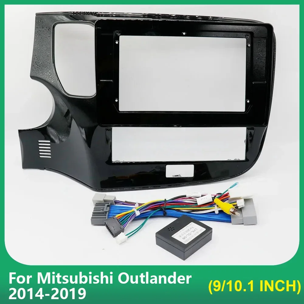 Car Radio frame 9/10.1 Inch 2 Din Stereo Fascia Panel For Mitsubishi Outlander 2014-2019 Android Audio Cover Trim Kit Face Bezel