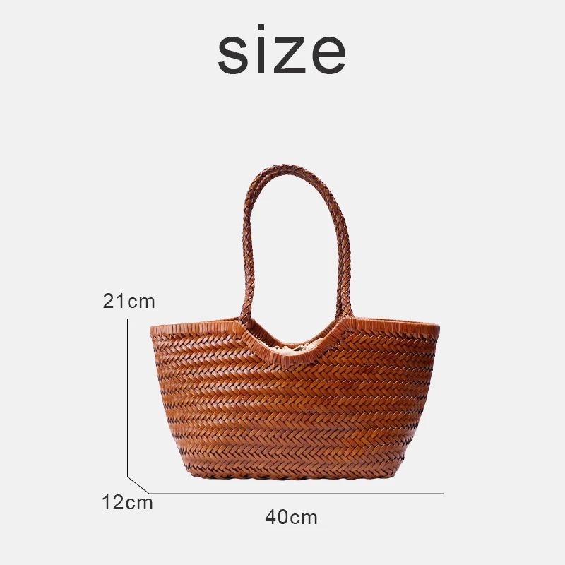 Genuine Leather Handwoven Tote Bags For Women Luxury Designer Handbag Purse 2024 New In Cowhide Braid With Inner Pocket Shoulder