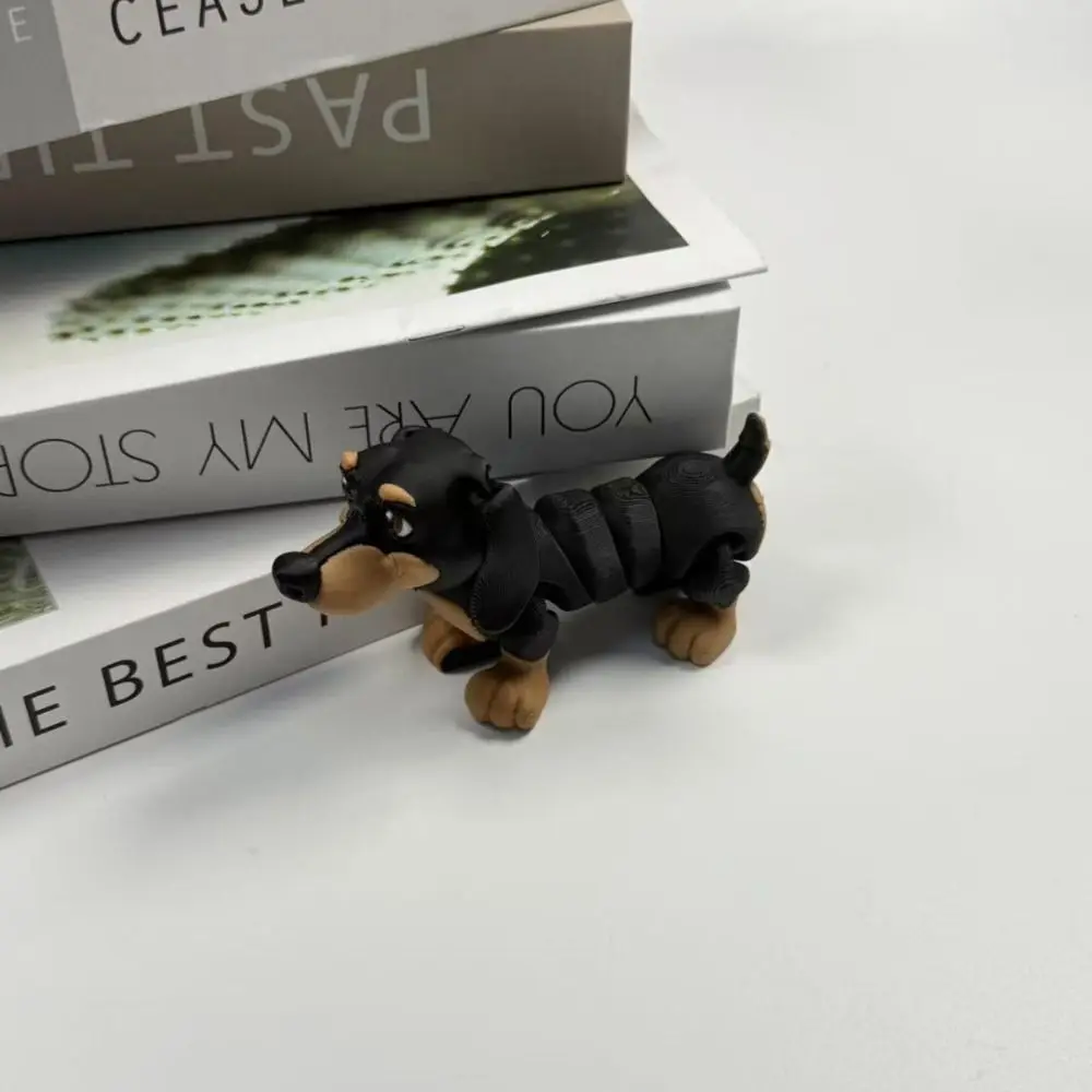 Wielozłączeniowy pies drukowany w 3D, ruchomy pies dachshund z wieloma stawami, rękodzieło, nowatorska figurka symulująca border collie.