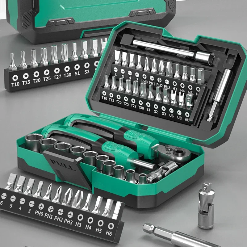 

Набор ручных инструментов для домашнего ремонта, адаптер для удлинителя сверла, двунаправленный ключ с храповым механизмом, набор из 40 шт.