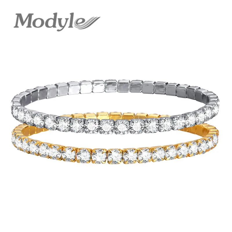 Modyle 316L Stainless Steel Cubic Zirconia Tennis Bracelets For Women Gold Silver Color Hand Chain CZ Stone Female Jewelry