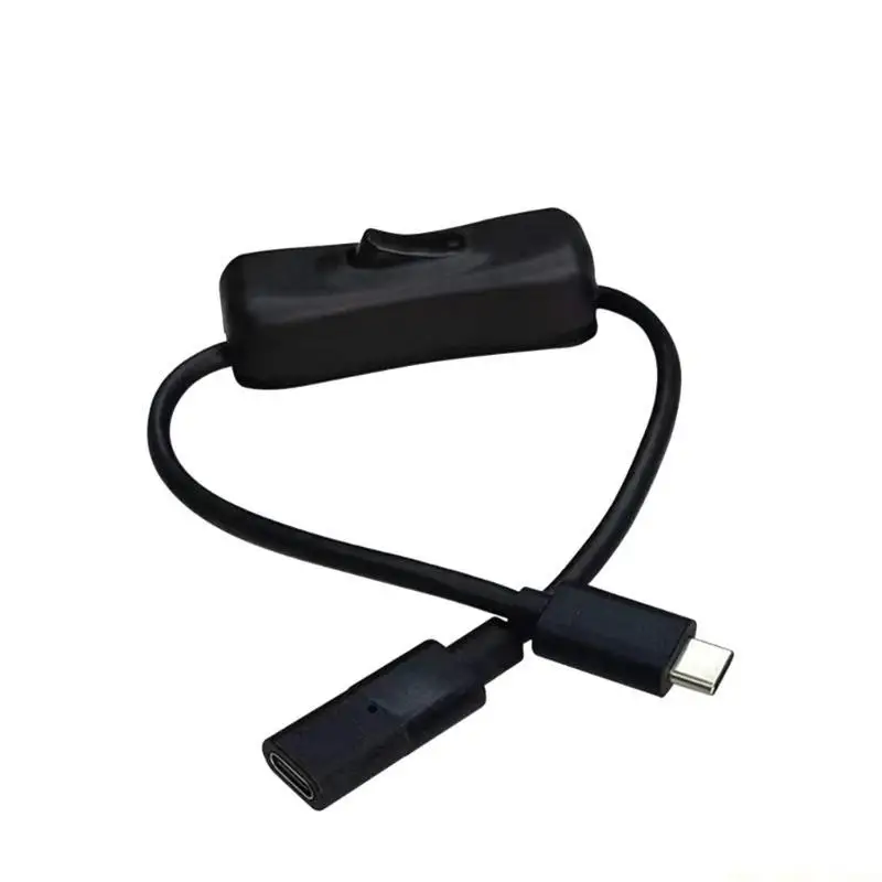 F62C USB C Male to Female Extension Cable with Switches Charging Sync Data for Laptop Tablet 20V 5A 100W 10Gbps