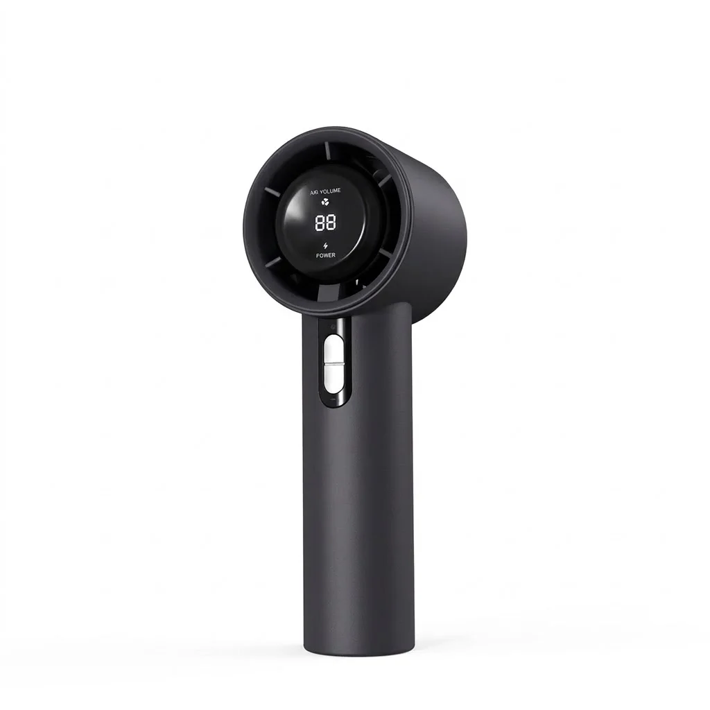 GMOX Portable Mini Handheld Fan with LED Display & Flashlight, 100 Speed Levels, 2000mAh USB Rechargeable Battery