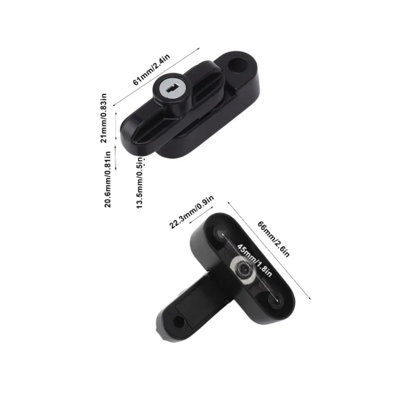 External Window Lock Catch Aluminum Alloy Anti Theft Flat Window Buckle Lock For Single Double Windows (White Black)