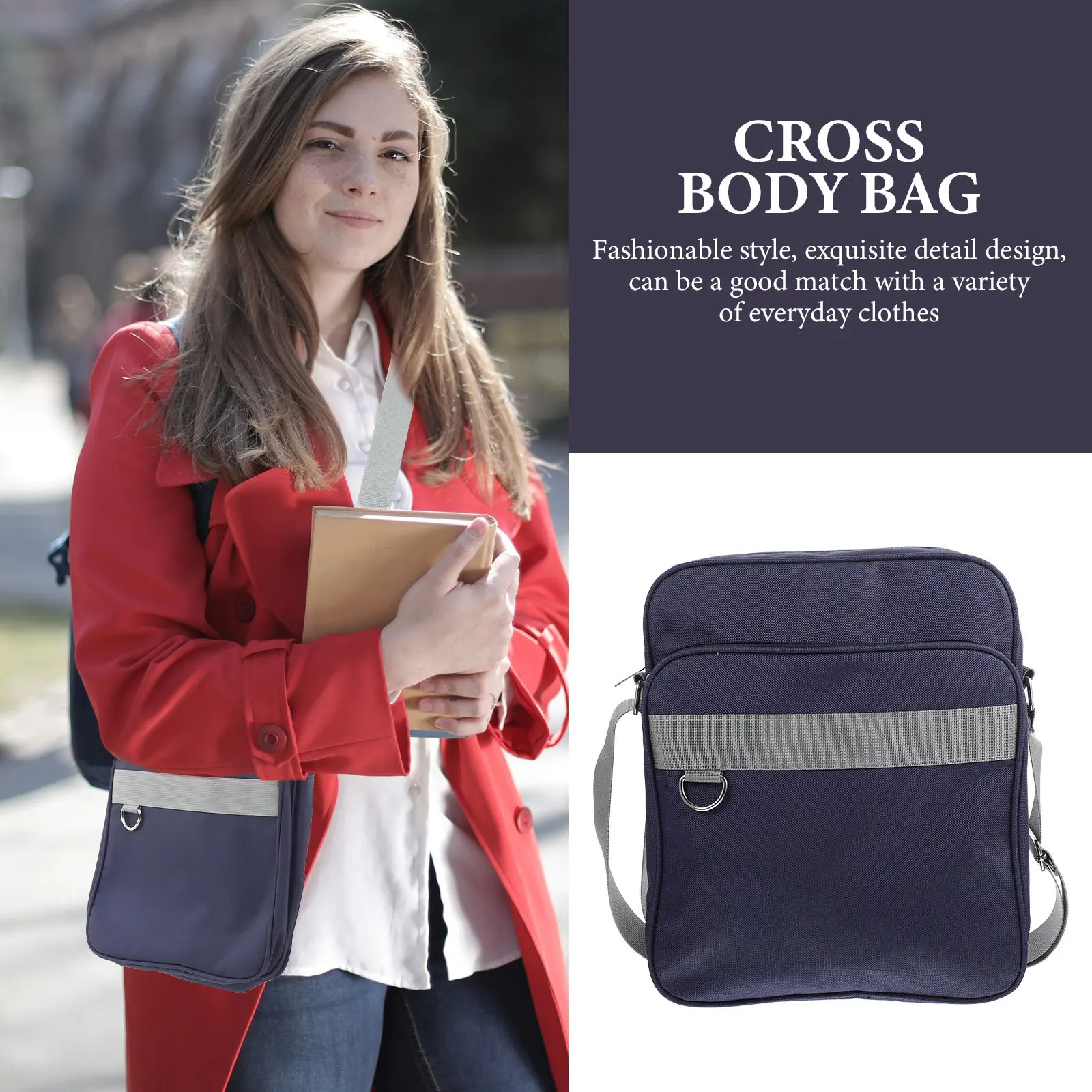 Fashionable Crossbody Belt Bag Soft Material Lightweight Large Capacity Storage Pouch for Cards Tickets Keys Phone Ideal Student