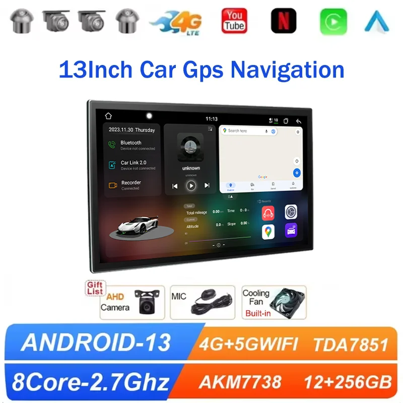 

UIS7870 13inch Android 13 Universal Car Radio 2 Din 2K Carplay auto AI Voice GPS Multimedia Player Head Unit