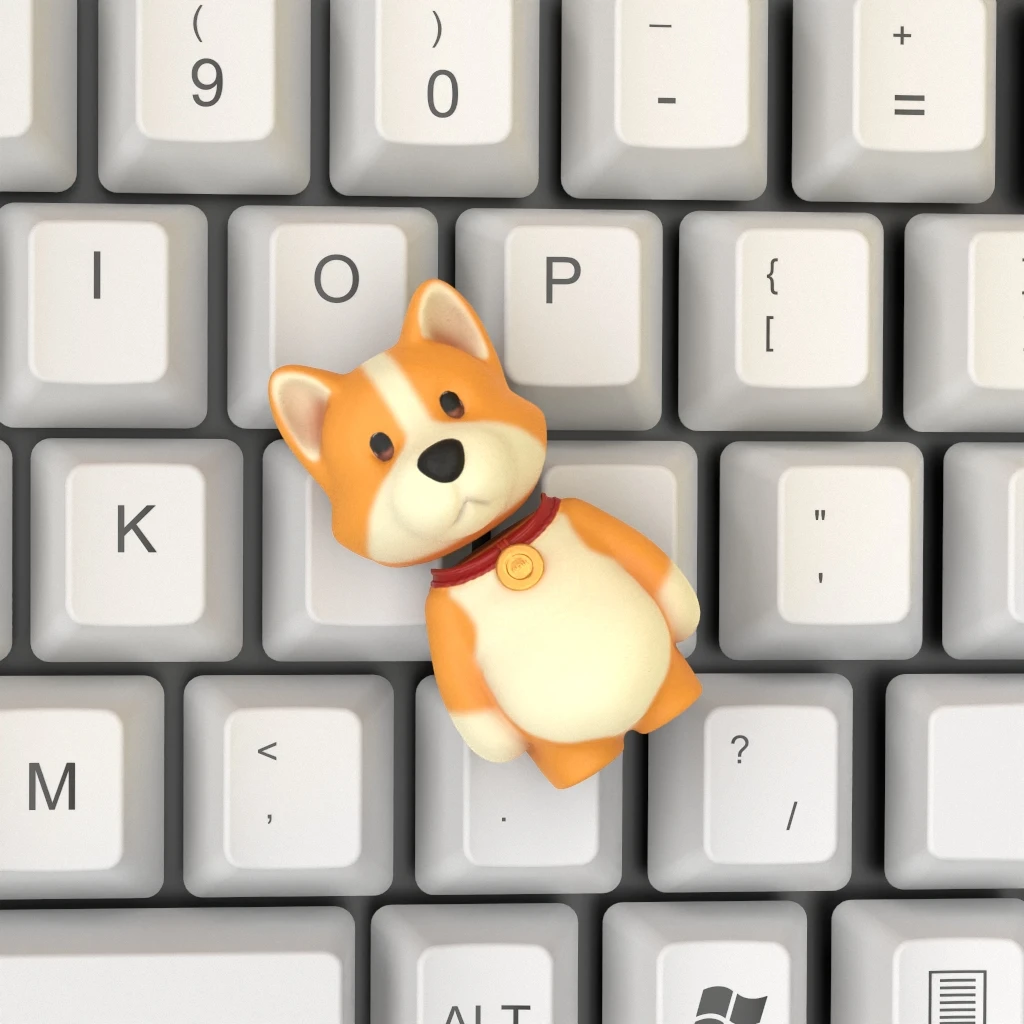 Cute Corgi Resin Keycaps Cross Switch Mechanical Keyboard Keycap Handmade Customize Arrow Keycaps