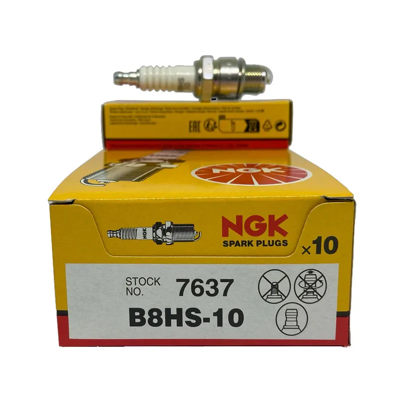 10Pcs/Lot NGK Motorcycle Spark Plug 7637 B8HS-10 B8HS10 for YAMAHA AEROX ZEST DT RD SUZUKI SACHS MZ KYMCO KTM HYOSUNG DAELIM BMW