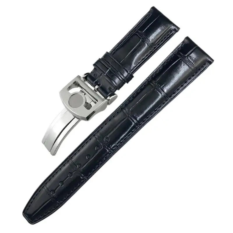 

Leather Real Cowhide Watchband For IWC Portugieser Porotfino Family PILOT'S Watches 20mm 21mm 22mm Watch Strap Folding Buckle