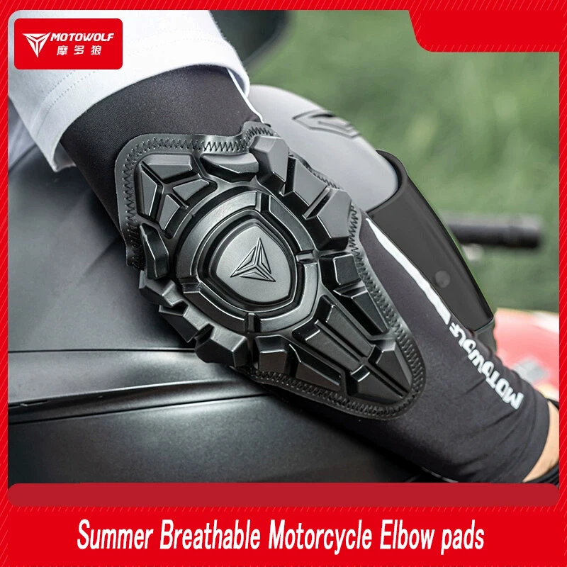 

MOTOWOLF Summer Motorcycle Elbow Pads Adjustable & Breathable Design for Motocross BMX DH MTB Cycling Shockproof Protective Gear
